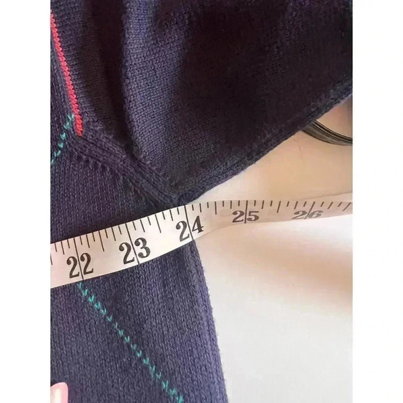 Vintage Nick Faldo Pringle navy blue long sleeve golf sweater size large - Picture 12 of 14